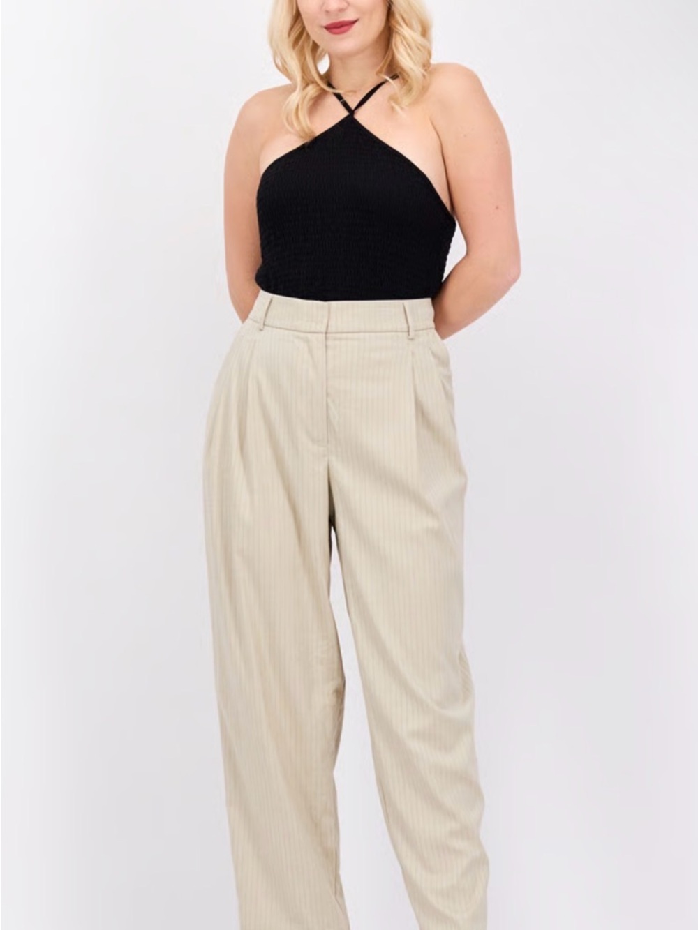 Reserved Beige Pinstripe Chinos